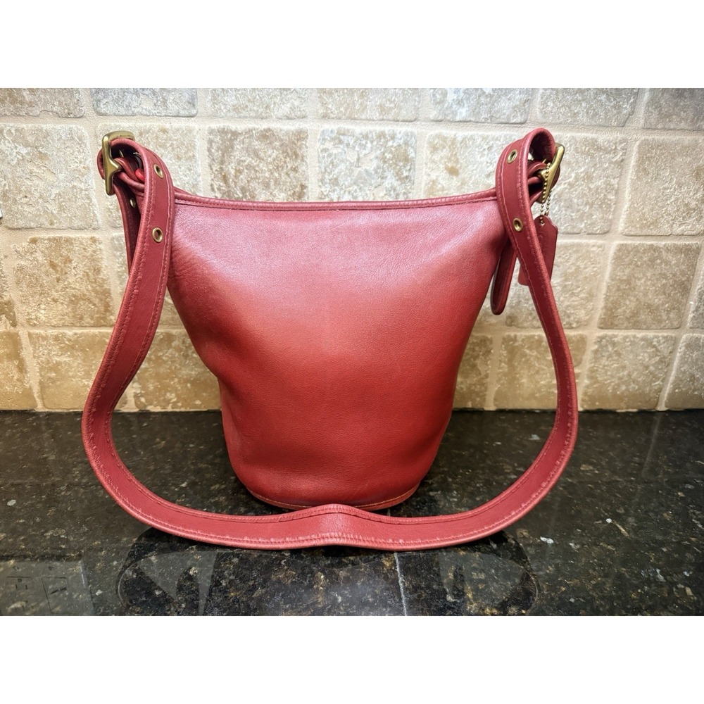 Coach Helen's Legacy Bucket Bag J6M9953 Red Leather Gold Orig Tag Clean 1996 VTG